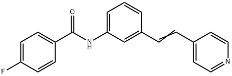 4-fluoro-N-[3-[(E)-2-pyridin-4-ylethenyl]phenyl]benzamide 化学構造式