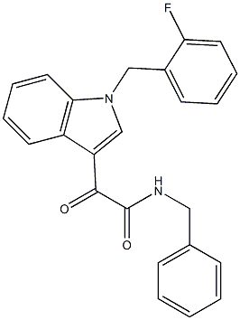 N-benzyl-2-[1-[(2-fluorophenyl)methyl]indol-3-yl]-2-oxoacetamide Struktur