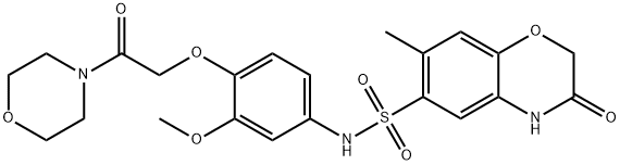 N-[3-methoxy-4-(2-morpholin-4-yl-2-oxoethoxy)phenyl]-7-methyl-3-oxo-4H-1,4-benzoxazine-6-sulfonamide,893774-87-3,结构式