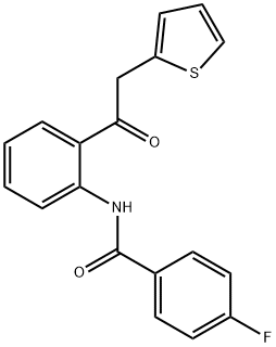 4-fluoro-N-[2-(2-thiophen-2-ylacetyl)phenyl]benzamide,893775-60-5,结构式