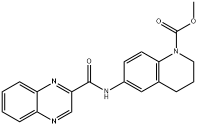 methyl 6-(quinoxaline-2-carbonylamino)-3,4-dihydro-2H-quinoline-1-carboxylate Struktur