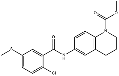 methyl 6-[(2-chloro-5-methylsulfanylbenzoyl)amino]-3,4-dihydro-2H-quinoline-1-carboxylate Struktur
