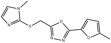 2-(5-methylfuran-2-yl)-5-[(1-methylimidazol-2-yl)sulfanylmethyl]-1,3,4-oxadiazole Structure