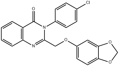 2-(1,3-benzodioxol-5-yloxymethyl)-3-(4-chlorophenyl)quinazolin-4-one Struktur