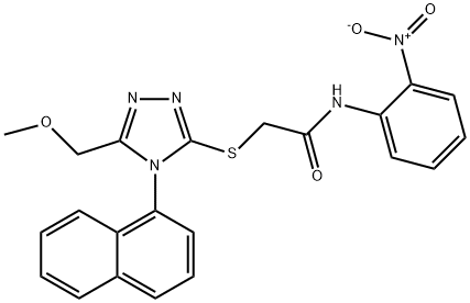 2-[[5-(methoxymethyl)-4-naphthalen-1-yl-1,2,4-triazol-3-yl]sulfanyl]-N-(2-nitrophenyl)acetamide Struktur