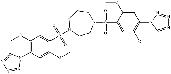 1,4-bis[[2,5-dimethoxy-4-(tetrazol-1-yl)phenyl]sulfonyl]-1,4-diazepane 结构式