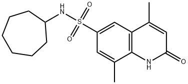N-cycloheptyl-4,8-dimethyl-2-oxo-1H-quinoline-6-sulfonamide Struktur