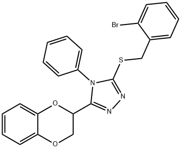 3-[(2-bromophenyl)methylsulfanyl]-5-(2,3-dihydro-1,4-benzodioxin-3-yl)-4-phenyl-1,2,4-triazole Structure
