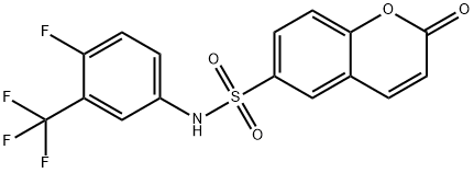 N-[4-fluoro-3-(trifluoromethyl)phenyl]-2-oxochromene-6-sulfonamide 结构式