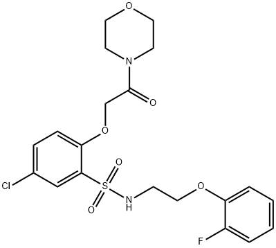 5-chloro-N-[2-(2-fluorophenoxy)ethyl]-2-(2-morpholin-4-yl-2-oxoethoxy)benzenesulfonamide,893782-54-2,结构式