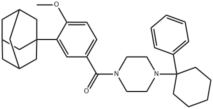 [3-(1-adamantyl)-4-methoxyphenyl]-[4-(1-phenylcyclohexyl)piperazin-1-yl]methanone Structure