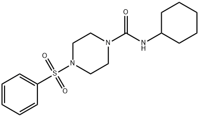 4-(benzenesulfonyl)-N-cyclohexylpiperazine-1-carboxamide Structure