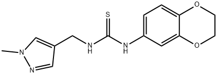 1-(2,3-dihydro-1,4-benzodioxin-6-yl)-3-[(1-methylpyrazol-4-yl)methyl]thiourea Structure