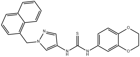 1-(2,3-dihydro-1,4-benzodioxin-6-yl)-3-[1-(naphthalen-1-ylmethyl)pyrazol-4-yl]thiourea Structure