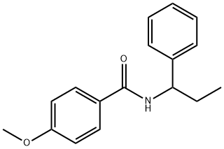 4-methoxy-N-(1-phenylpropyl)benzamide 化学構造式