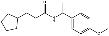 3-cyclopentyl-N-[1-(4-methoxyphenyl)ethyl]propanamide Struktur