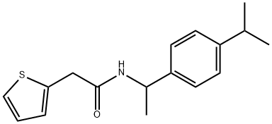 N-[1-(4-propan-2-ylphenyl)ethyl]-2-thiophen-2-ylacetamide 化学構造式