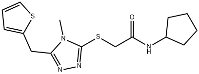N-cyclopentyl-2-[[4-methyl-5-(thiophen-2-ylmethyl)-1,2,4-triazol-3-yl]sulfanyl]acetamide Structure