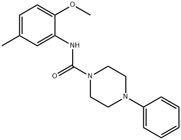 N-(2-methoxy-5-methylphenyl)-4-phenylpiperazine-1-carboxamide 结构式