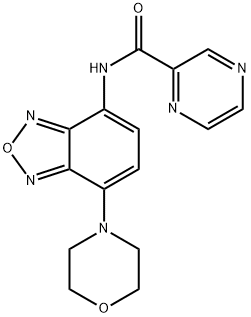 N-(4-morpholin-4-yl-2,1,3-benzoxadiazol-7-yl)pyrazine-2-carboxamide 化学構造式