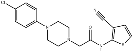 2-[4-(4-chlorophenyl)piperazin-1-yl]-N-(3-cyanothiophen-2-yl)acetamide Structure
