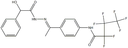 2,2,3,3,4,4,4-heptafluoro-N-[4-[(E)-N-[(2-hydroxy-2-phenylacetyl)amino]-C-methylcarbonimidoyl]phenyl]butanamide Structure