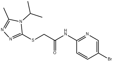 N-(5-bromopyridin-2-yl)-2-[(5-methyl-4-propan-2-yl-1,2,4-triazol-3-yl)sulfanyl]acetamide 结构式