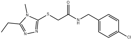 N-[(4-chlorophenyl)methyl]-2-[(5-ethyl-4-methyl-1,2,4-triazol-3-yl)sulfanyl]acetamide Struktur