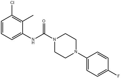 N-(3-chloro-2-methylphenyl)-4-(4-fluorophenyl)piperazine-1-carboxamide 化学構造式