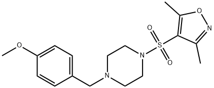 4-[4-[(4-methoxyphenyl)methyl]piperazin-1-yl]sulfonyl-3,5-dimethyl-1,2-oxazole,897545-98-1,结构式