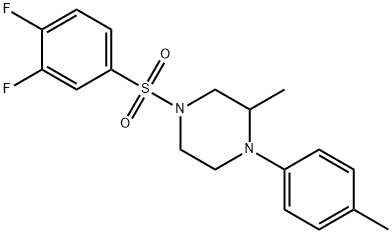4-(3,4-difluorophenyl)sulfonyl-2-methyl-1-(4-methylphenyl)piperazine Structure