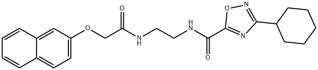 3-cyclohexyl-N-[2-[(2-naphthalen-2-yloxyacetyl)amino]ethyl]-1,2,4-oxadiazole-5-carboxamide Structure