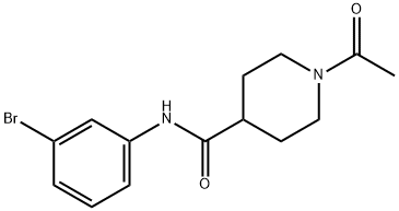 1-acetyl-N-(3-bromophenyl)piperidine-4-carboxamide 化学構造式