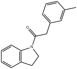 1-(2,3-dihydroindol-1-yl)-2-(3-methylphenyl)ethanone 结构式