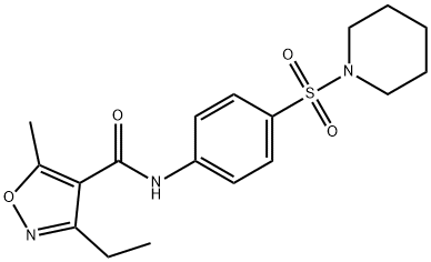 3-ethyl-5-methyl-N-(4-piperidin-1-ylsulfonylphenyl)-1,2-oxazole-4-carboxamide Struktur