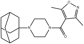 [4-(1-adamantyl)piperazin-1-yl]-(3,5-dimethyl-1,2-oxazol-4-yl)methanone 化学構造式