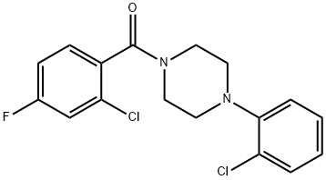 (2-chloro-4-fluorophenyl)-[4-(2-chlorophenyl)piperazin-1-yl]methanone 结构式