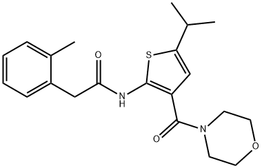 2-(2-methylphenyl)-N-[3-(morpholine-4-carbonyl)-5-propan-2-ylthiophen-2-yl]acetamide 结构式