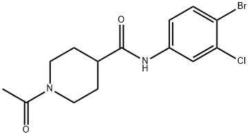 1-acetyl-N-(4-bromo-3-chlorophenyl)piperidine-4-carboxamide Struktur