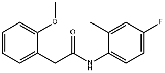 N-(4-fluoro-2-methylphenyl)-2-(2-methoxyphenyl)acetamide 结构式