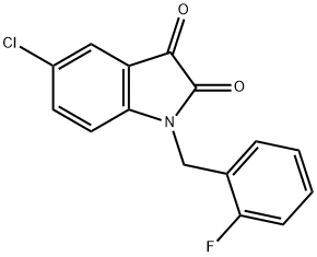 5-chloro-1-[(2-fluorophenyl)methyl]indole-2,3-dione Struktur