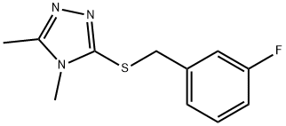 3-[(3-fluorophenyl)methylsulfanyl]-4,5-dimethyl-1,2,4-triazole 化学構造式