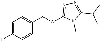 3-[(4-fluorophenyl)methylsulfanyl]-4-methyl-5-propan-2-yl-1,2,4-triazole Struktur