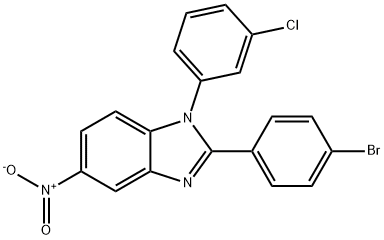 2-(4-bromophenyl)-1-(3-chlorophenyl)-5-nitrobenzimidazole Struktur