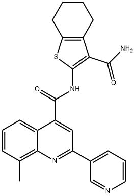 N-(3-carbamoyl-4,5,6,7-tetrahydro-1-benzothiophen-2-yl)-8-methyl-2-pyridin-3-ylquinoline-4-carboxamide Structure