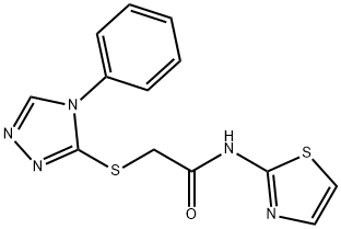 2-[(4-phenyl-1,2,4-triazol-3-yl)sulfanyl]-N-(1,3-thiazol-2-yl)acetamide 化学構造式
