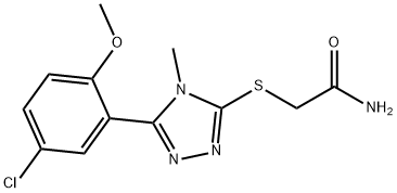 2-[[5-(5-chloro-2-methoxyphenyl)-4-methyl-1,2,4-triazol-3-yl]sulfanyl]acetamide Structure