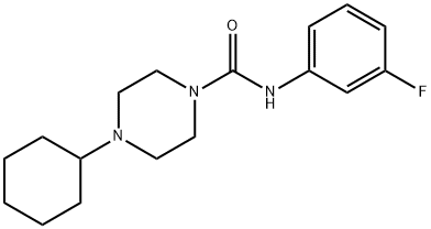 4-cyclohexyl-N-(3-fluorophenyl)piperazine-1-carboxamide Struktur