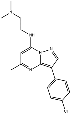 N-[3-(4-chlorophenyl)-5-methylpyrazolo[1,5-a]pyrimidin-7-yl]-N',N'-dimethylethane-1,2-diamine Struktur