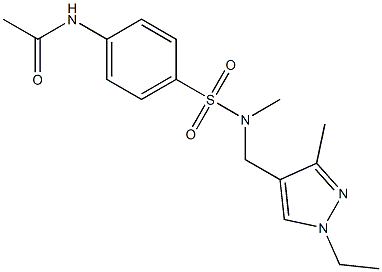 N-[4-[(1-ethyl-3-methylpyrazol-4-yl)methyl-methylsulfamoyl]phenyl]acetamide Structure